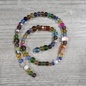 009 Multi- color, multi-size glass beads for jewelry making - 15 inch strand